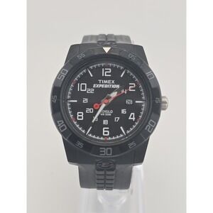 Timex Expedition T49831 Men's Black Resin Indiglo Date Watch 44mm - New Battery